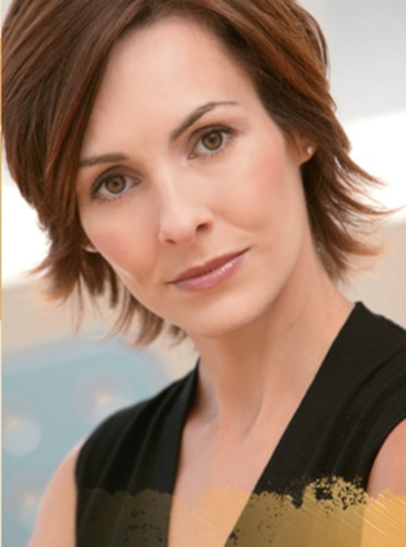 Woman with smooth, youthful facial contours and a defined jawline following a facelift procedure